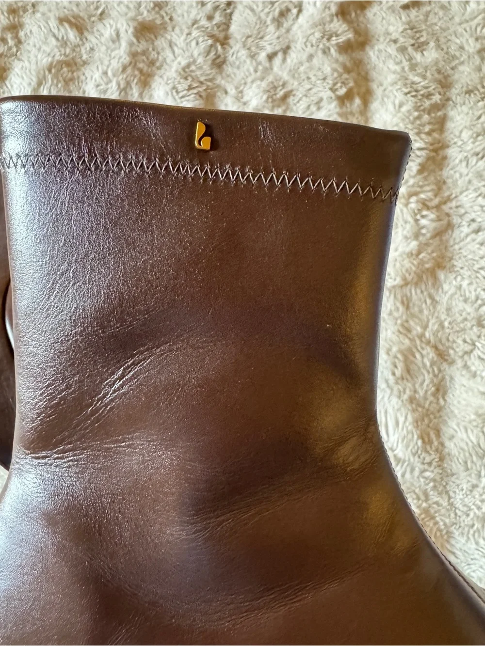 Larroude Dani Flatform Boot In Brown Leather
